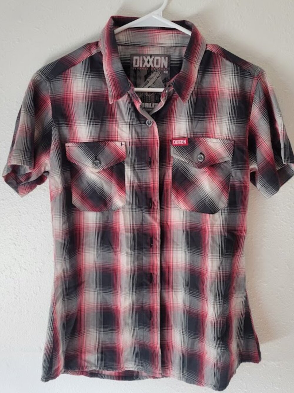Dixxon Equalizer Plaid Snap Front Shirt Women's Medium Red Black
